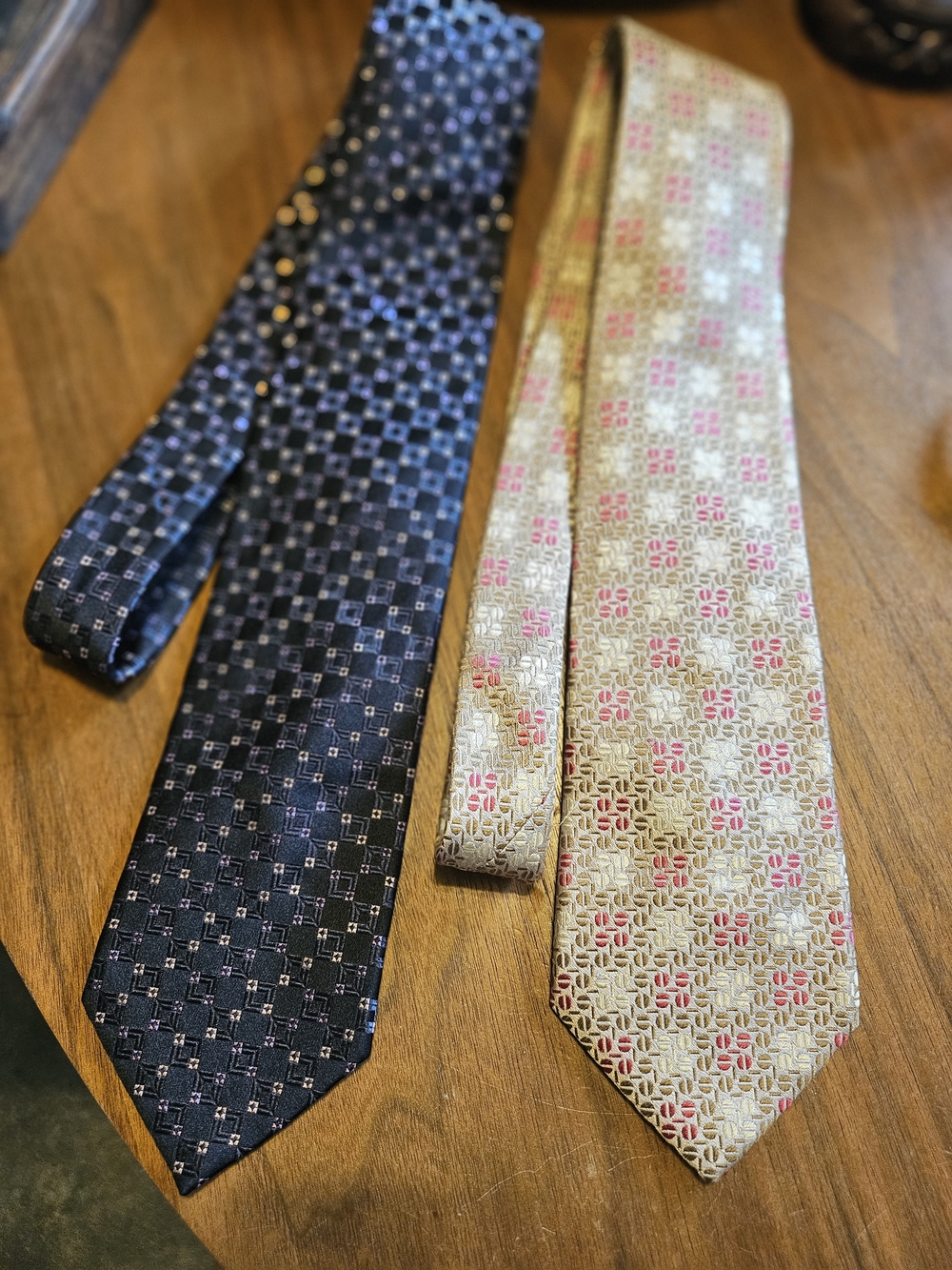 2 Awesome Dormeuil French Silk Thick Woven Textured Ties 58-60"